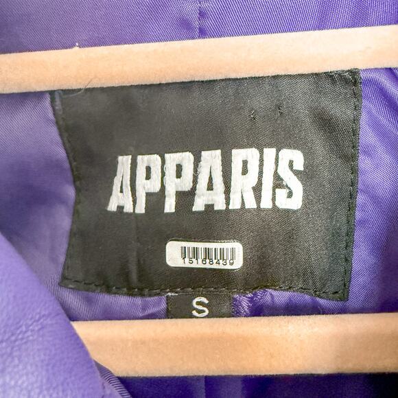 Apparis Stevie Faux Leather Coat in Purple Womens Size Small Oversized - Picture 7 of 9